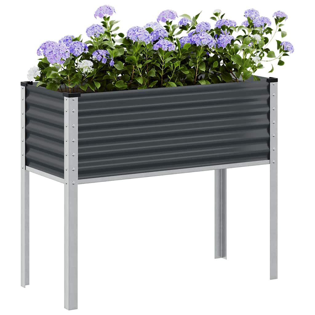 vidaXL Garten-Pflanzgefäß Anthrazit 100 x 45 x 90 cm Stahl