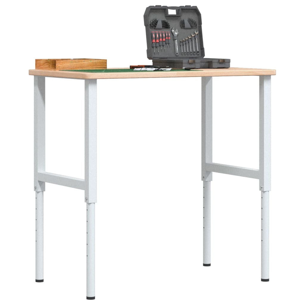 vidaXL Werkbank 100x60x(71,5-98) cm Massivholz Eiche Rechteckig