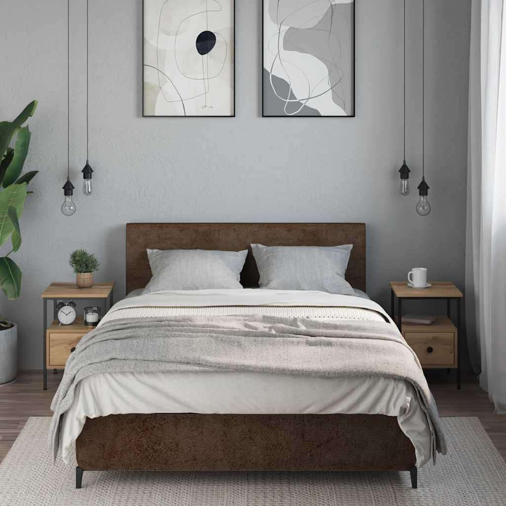 vidaXL Nachttische 2 Stk. Artisan-Eiche 34x36x50 cm Holzwerkstoff