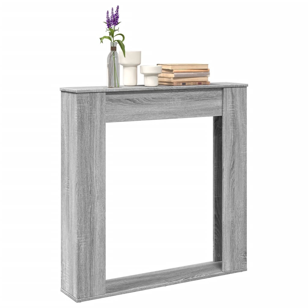 vidaXL Kaminumrandung Grau Sonoma 100x20x100 cm Holzwerkstoff