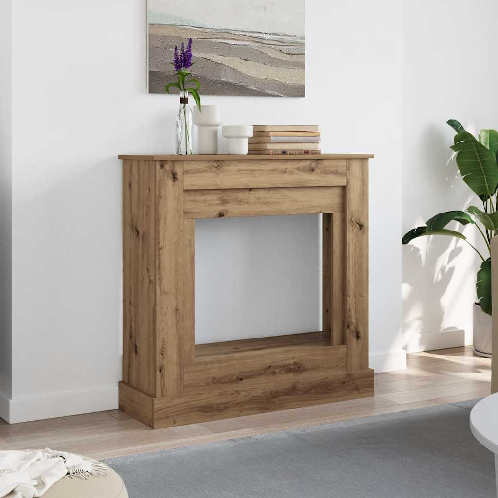vidaXL Kaminumrandung Artisan-Eiche 90x30x90 cm Holzwerkstoff