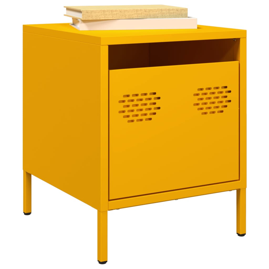 vidaXL Nachttisch Senfgelb 35x39x43,5 cm Stahl