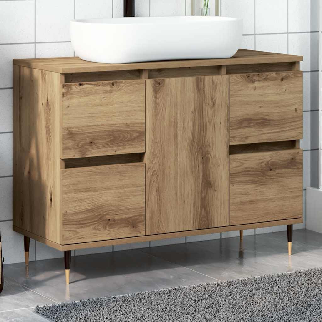 vidaXL Badschrank Artisan-Eiche 80x33x60 cm Holzwerkstoff