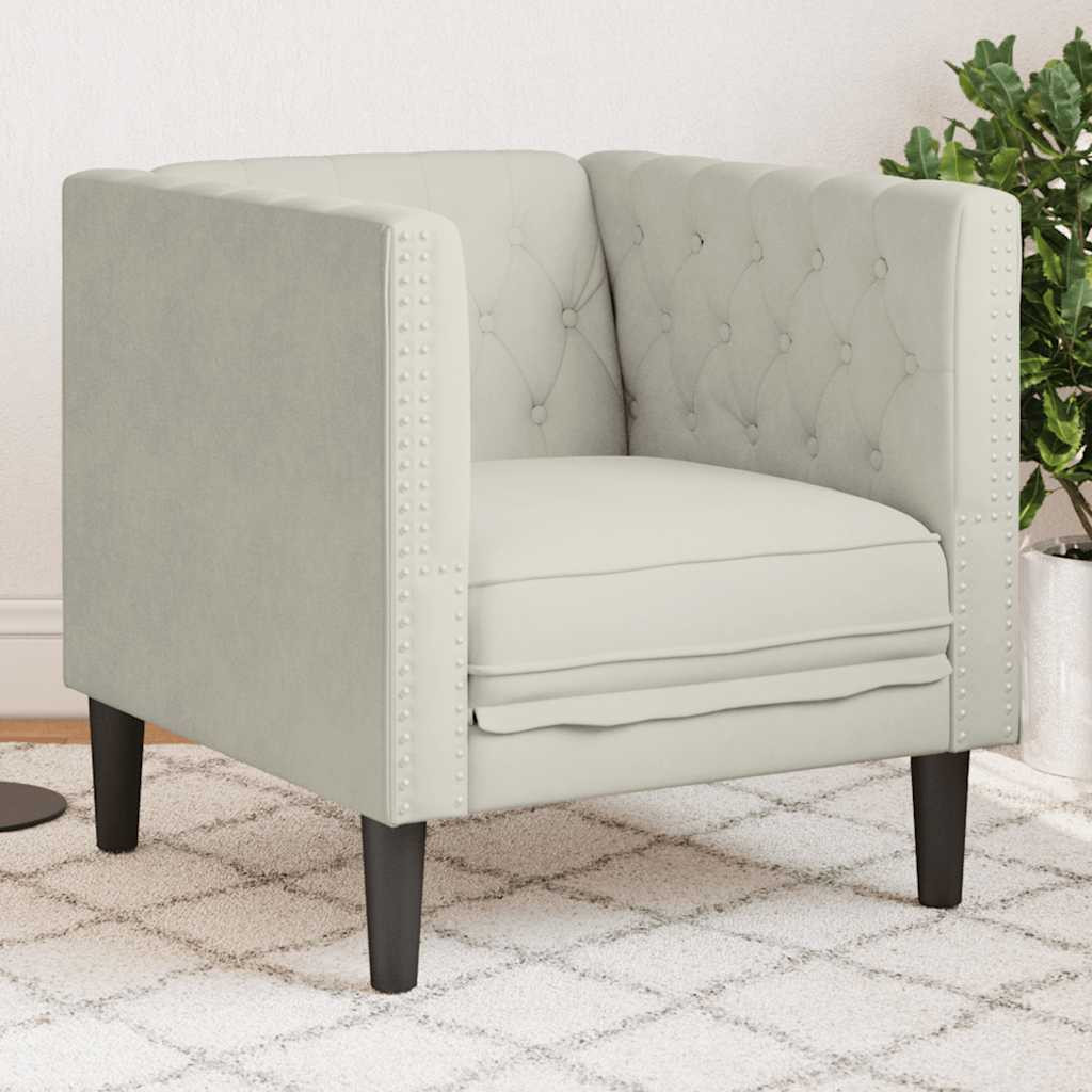 vidaXL Chesterfield-Sessel Creme Samt