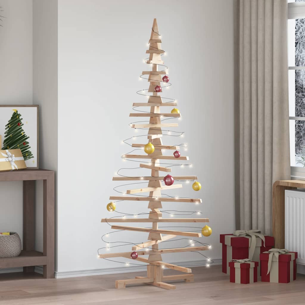 vidaXL | Holz Weihnachtsbaum | mit Ständer natur 180 cm Massivholz Kiefer