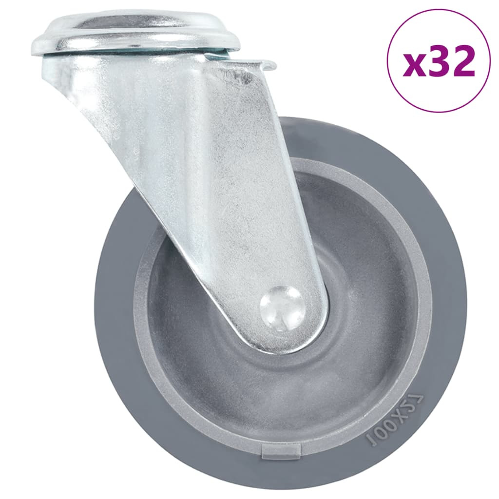 vidaXL 32 Stk. Lenkrollen mit Bolzenloch 100 mm