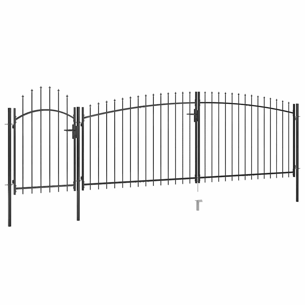 vidaXL Gartentor Woerden mit Speerspitze 5x1,5 m Schwarz