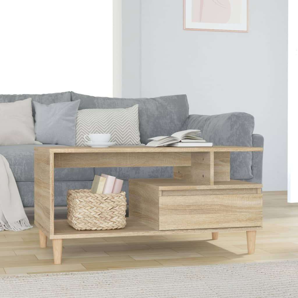 vidaXL Couchtisch Sonoma-Eiche 90x49x45 cm Holzwerkstoff