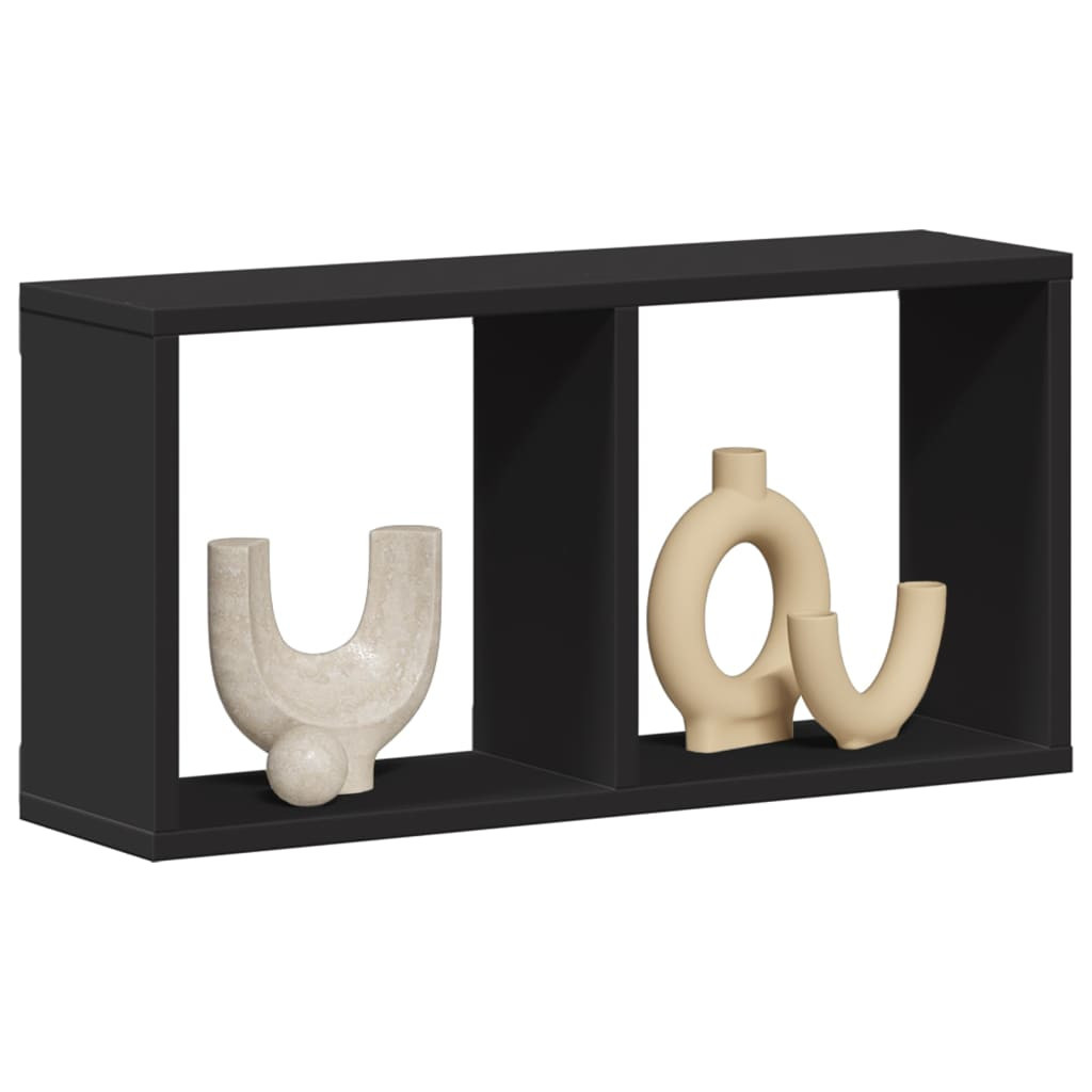 vidaXL Wandschrank 60x16x30 cm Schwarz Holzwerkstoff