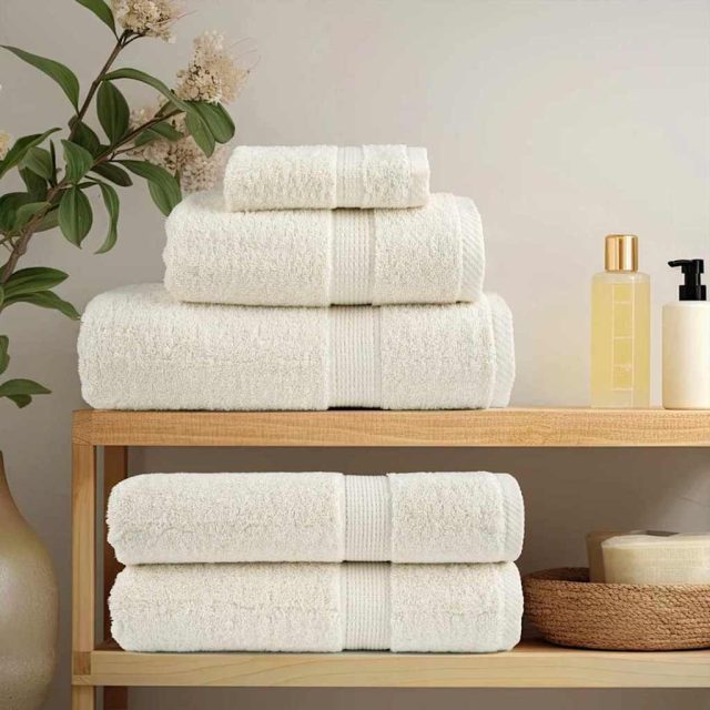 vidaXL Gästetuch SOLUND 2 Stk. Creme 15 x 21 cm 550 gsm