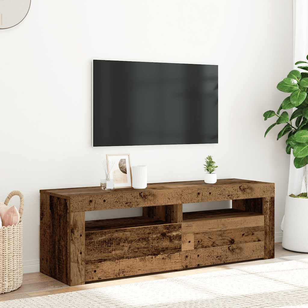 vidaXL TV-Schrank mit LED Altholz-Optik 120x35x40 cm Holzwerkstoff