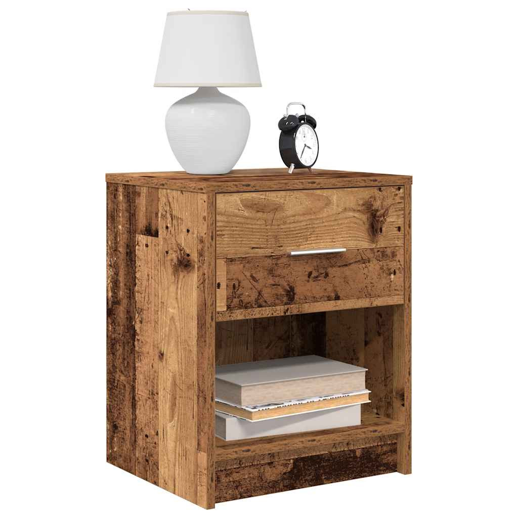 vidaXL Nachttische 2 Stk. mit Schublade Altholz-Optik 40x34x50 cm