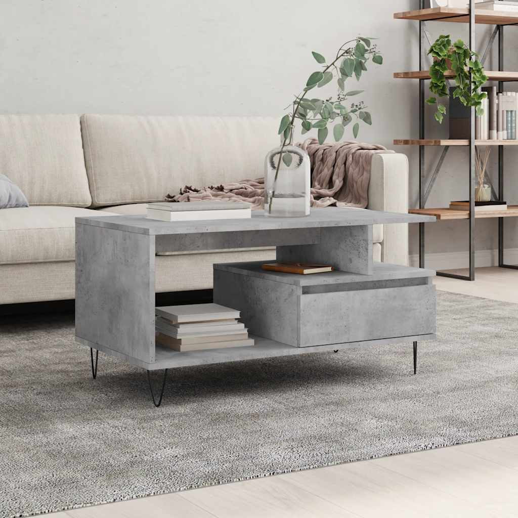 vidaXL Couchtisch Betongrau 90x49x45 cm Holzwerkstoff