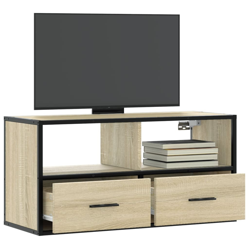 vidaXL TV-Schrank Sonoma-Eiche 80x31x39,5 cm Holzwerkstoff und Metall