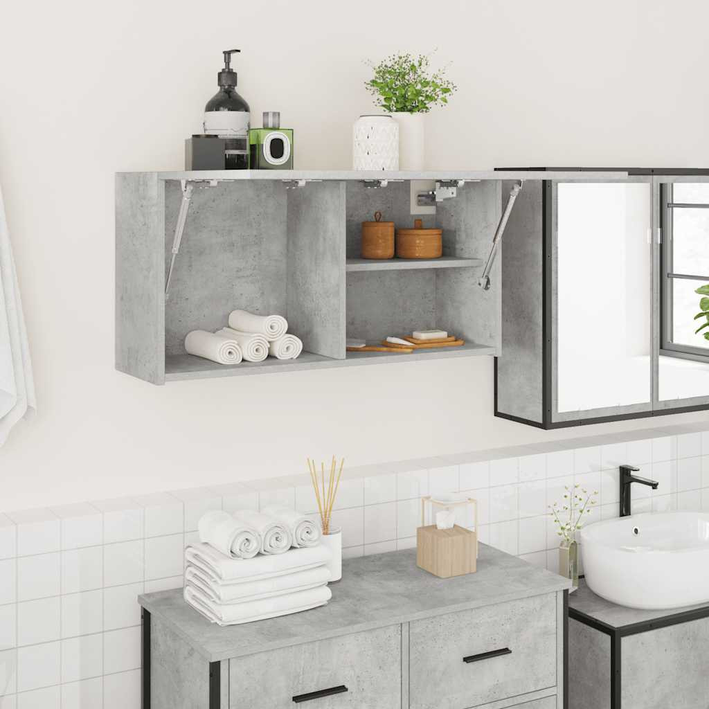 vidaXL Bad-Wandschrank Betongrau 80x25x40 cm Holzwerkstoff
