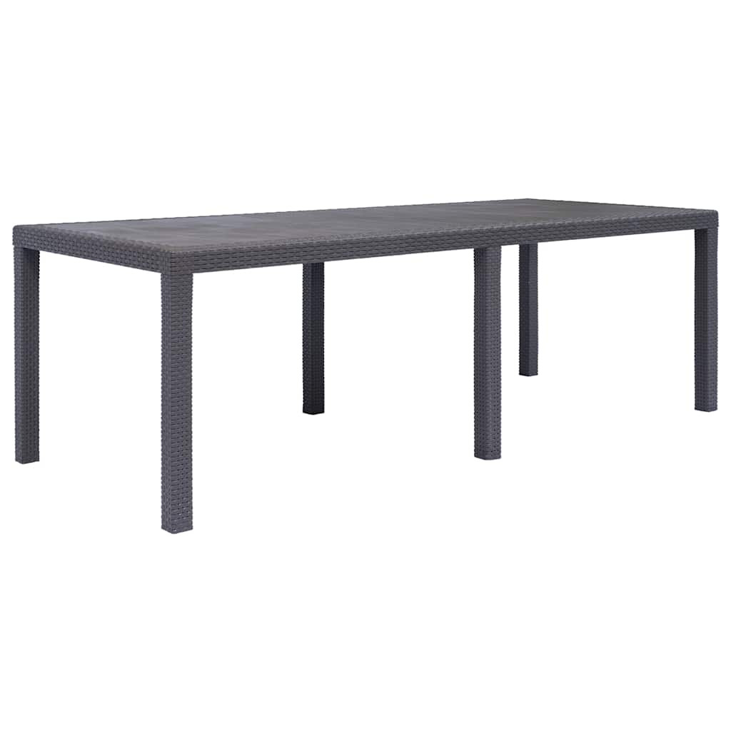 vidaXL Gartentisch Braun 220x90x72 cm Kunststoff Rattan-Optik
