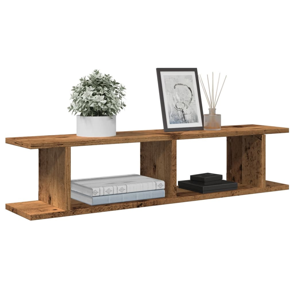 vidaXL Wandregale 2 Stk. Altholz-Optik 90x18x20 cm Holzwerkstoff
