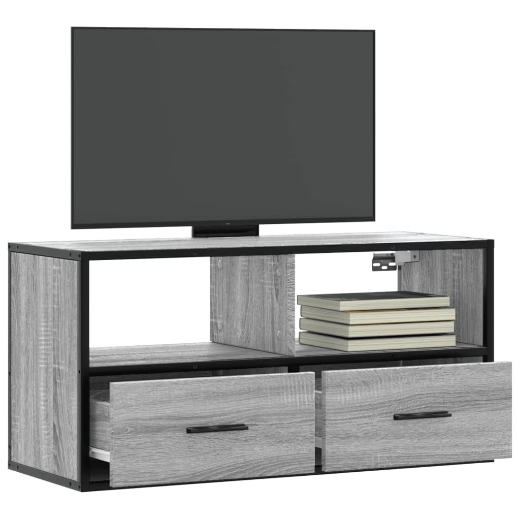 vidaXL TV-Schrank Grau Sonoma 80x31x39,5 cm Holzwerkstoff und Metall