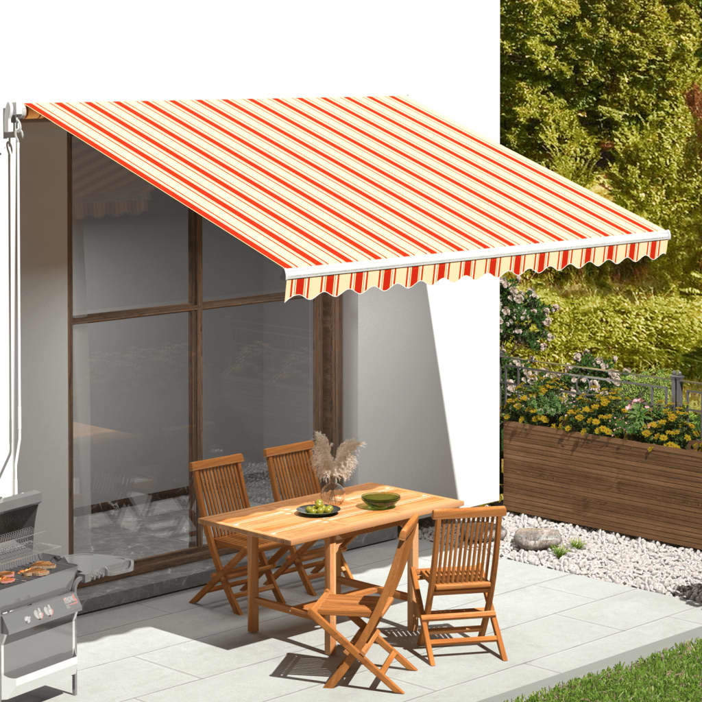 vidaXL Ersatzstoff für Markise Gelb und Orange 4x3 m Polyester