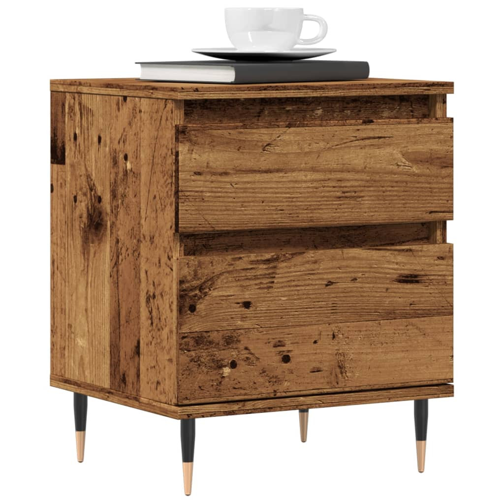 vidaXL Nachttische 2 Stk. Altholz-Optik 40x35x50 cm Holzwerkstoff