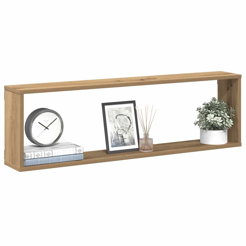 vidaXL Würfel-Wandregale 2 Stk. Artisan-Eiche 100x15x30 Holzwerkstoff