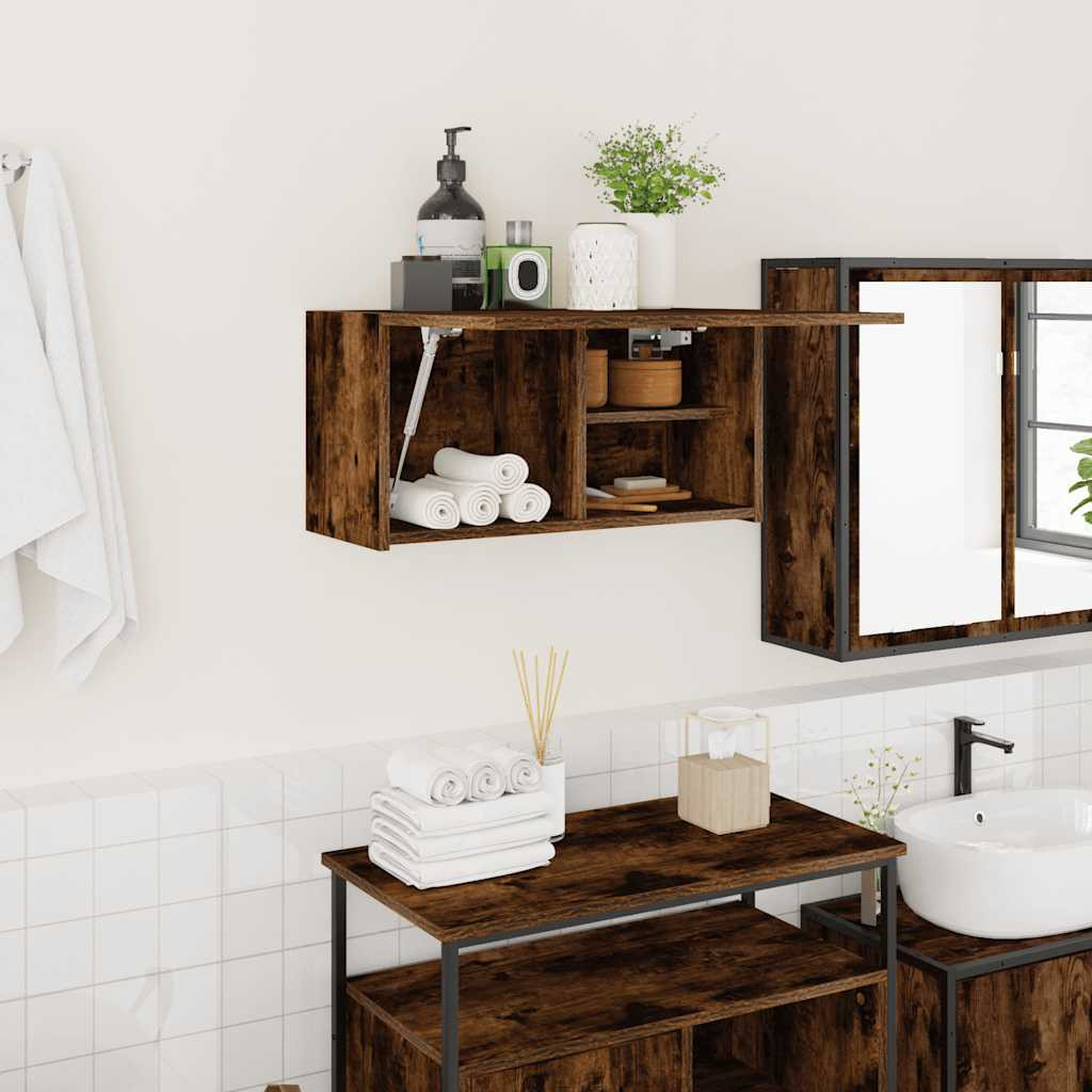 vidaXL Bad-Wandschrank Räuchereiche 60x25x30 cm Holzwerkstoff