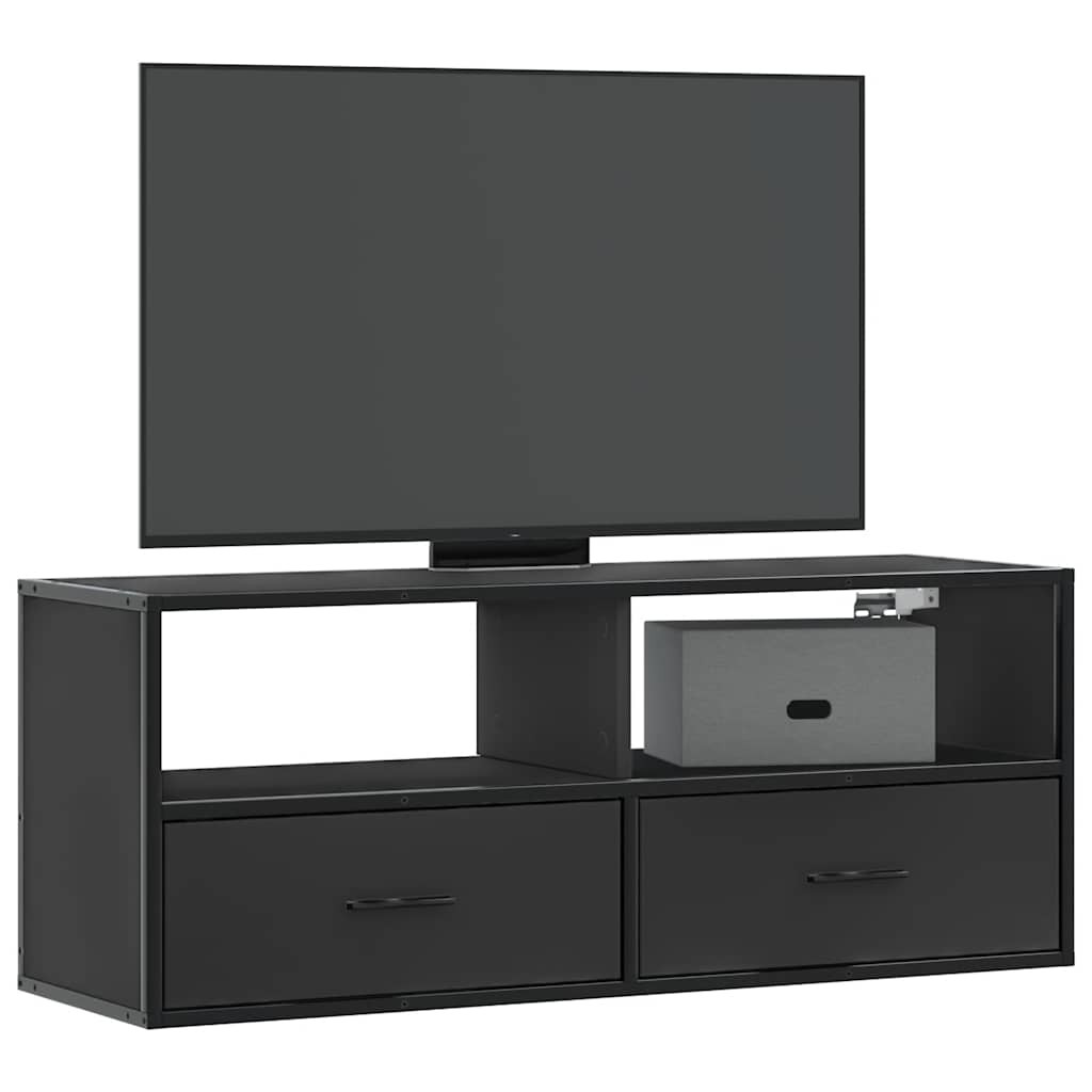 vidaXL TV-Schrank Schwarz 100x31x39,5 cm Holzwerkstoff und Metall