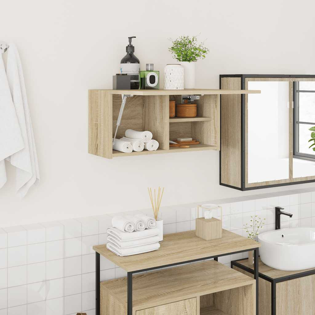 vidaXL Bad-Wandschrank Sonoma-Eiche 60x25x30 cm Holzwerkstoff