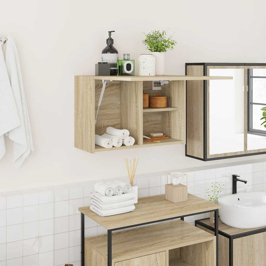 vidaXL Bad-Wandschrank Sonoma-Eiche 60x25x40 cm Holzwerkstoff