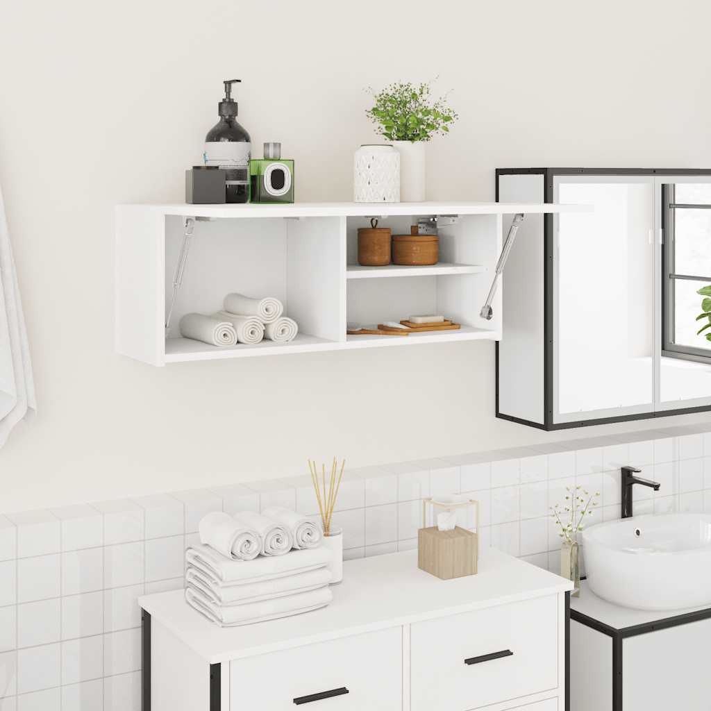 vidaXL Bad-Wandschrank Weiß 80x25x30 cm Holzwerkstoff