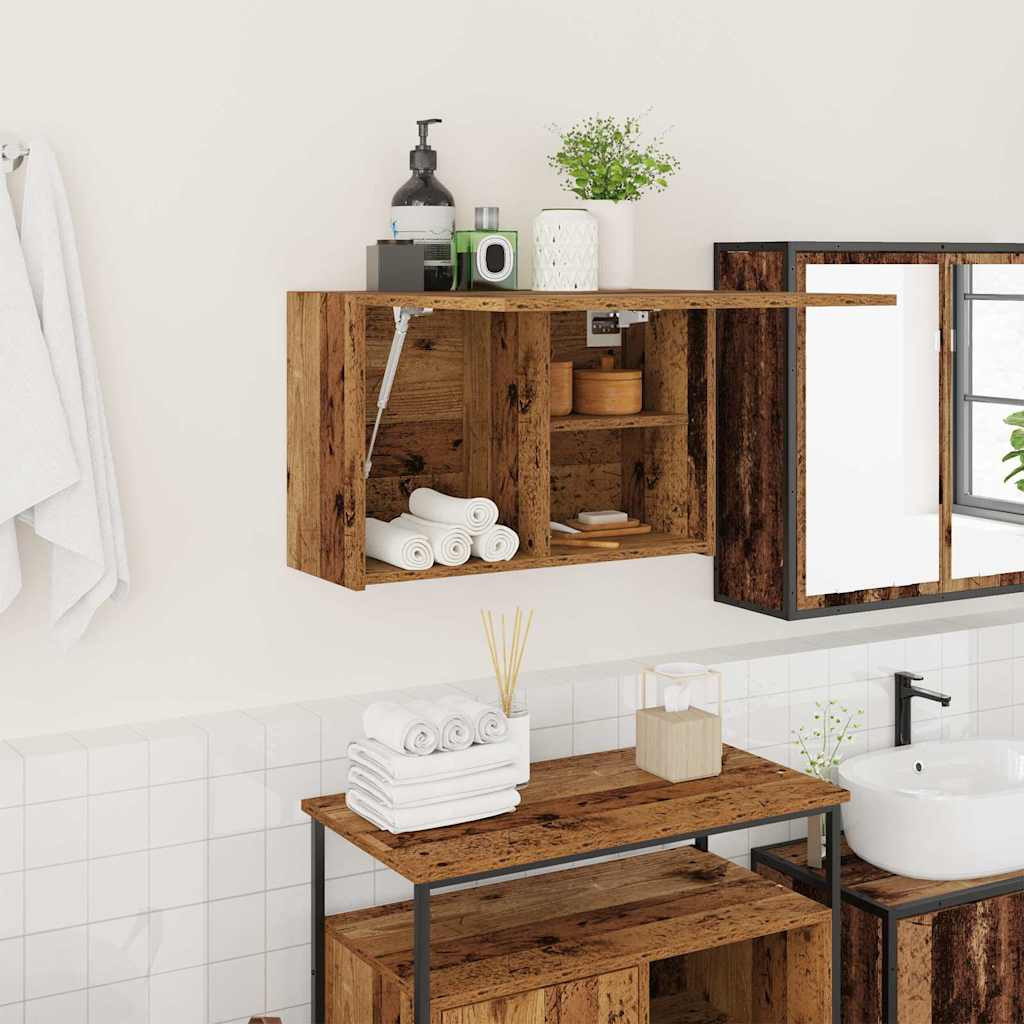 vidaXL Bad-Wandschrank Altholz-Optik 60x25x40 cm Holzwerkstoff
