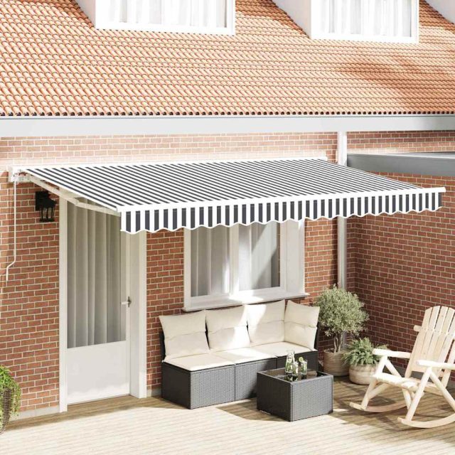 vidaXL Markisenrahmen Anthrazit und Weiß 400 x 200 cm