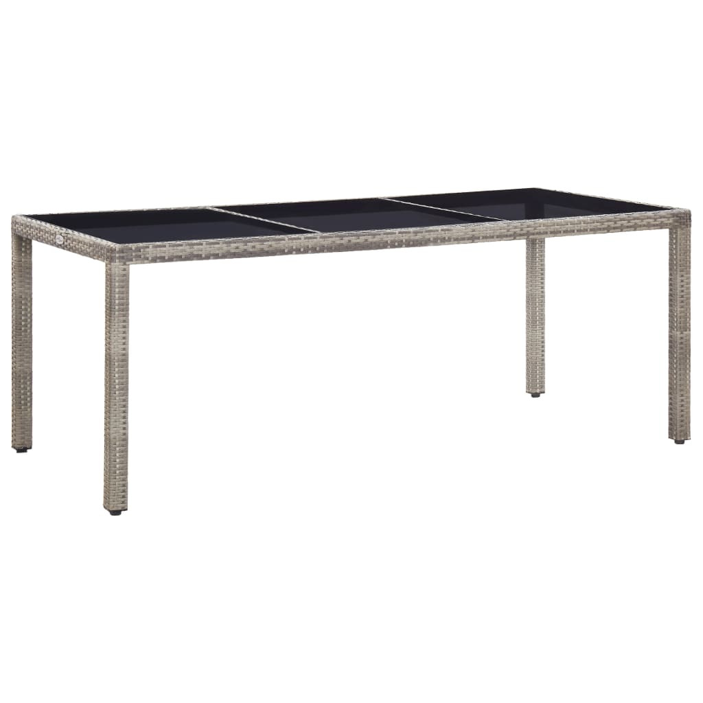 vidaXL Gartentisch Grau 190x90x75 cm Poly Rattan