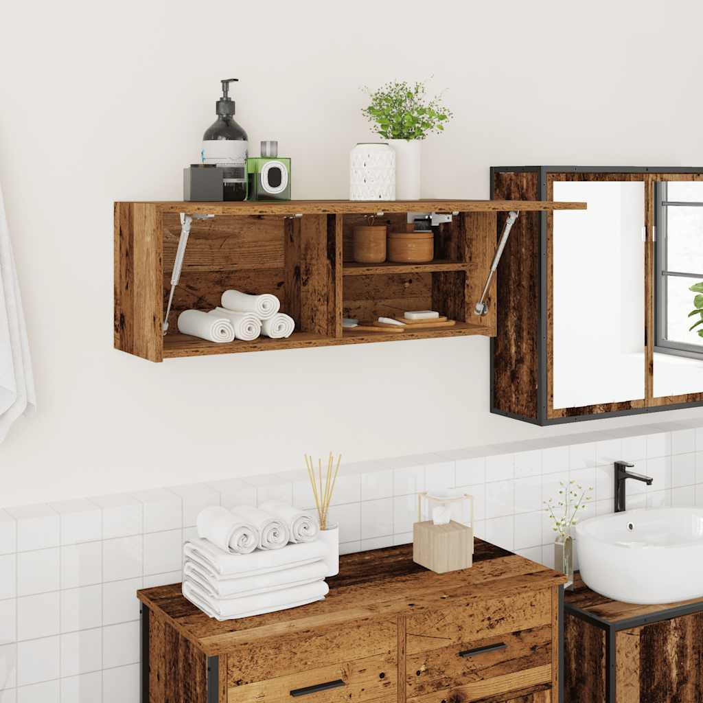 vidaXL Bad-Wandschrank Altholz-Optik 80x25x30 cm Holzwerkstoff