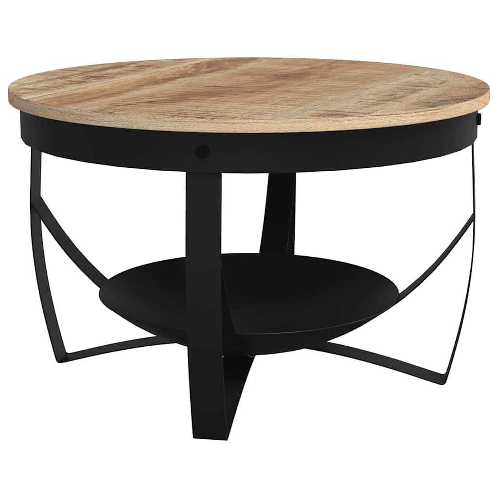 vidaXL Couchtisch Ø68x43 cm Raues Mangoholz
