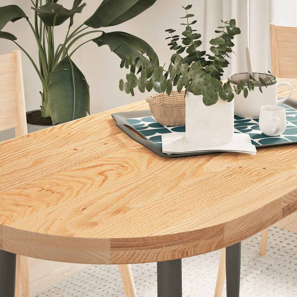 vidaXL Tischplatte 120x60x4 cm Massivholz Eiche Oval