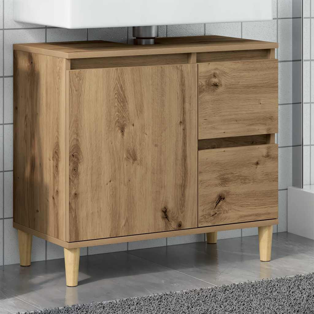 vidaXL Waschbeckenunterschrank Artisan-Eiche 65x33x60 cm Holzwerkstoff