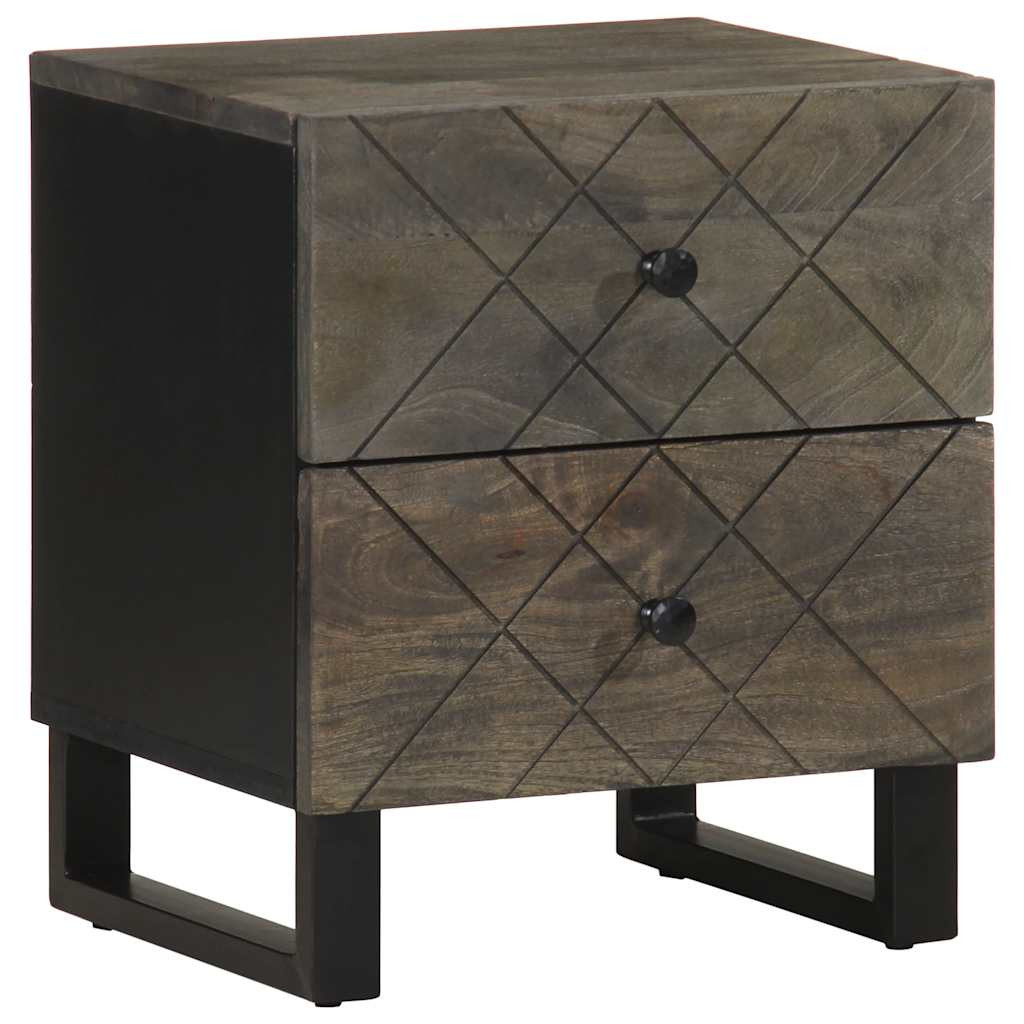 vidaXL Nachttisch Schwarz 40x33x46 cm Massivholz Mango