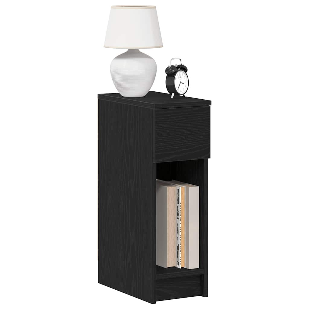 vidaXL Nachttische mit Schublade 2Stk. Schwarz Eichen-Optik 20x36x60cm