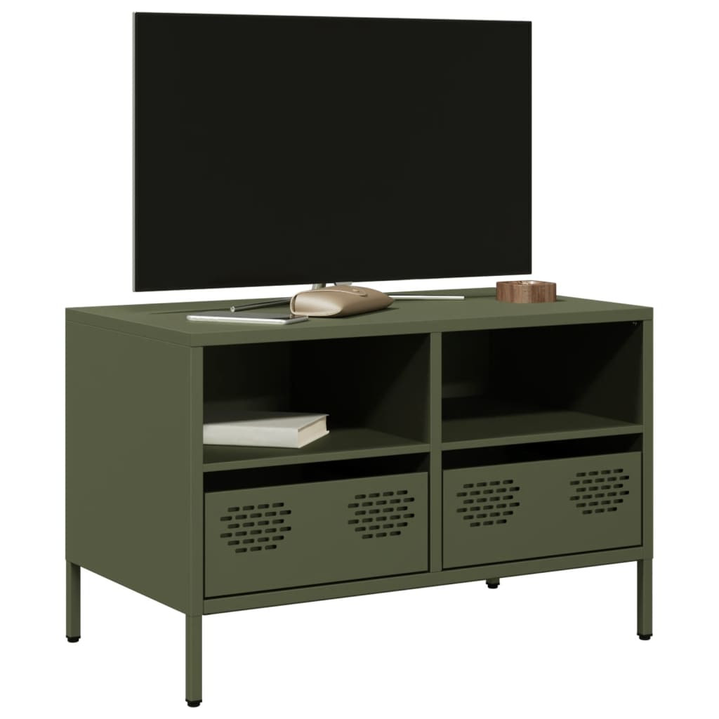 vidaXL TV-Schrank Olivgrün 68x39x43,5 cm Kaltgewalzter Stahl