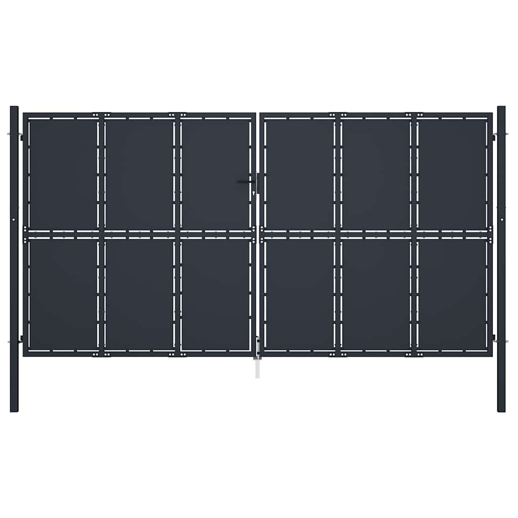 vidaXL Gartentor aus Stahl 400 x 200 cm Anthrazit