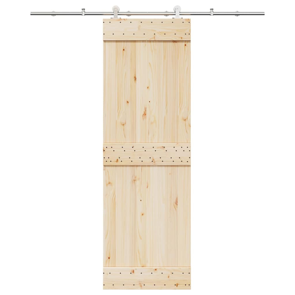 vidaXL Schiebetür-Beschlagsatz 200 cm Edelstahl Silbern