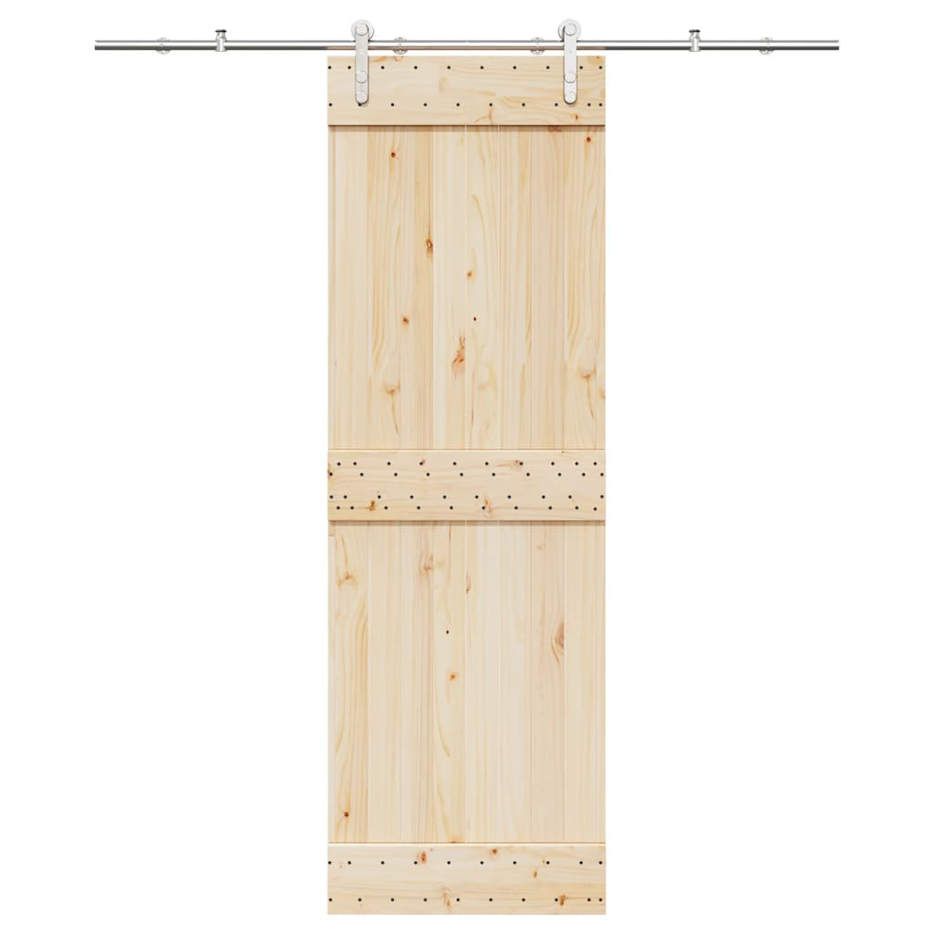vidaXL Schiebetür-Beschlagsatz 183 cm Edelstahl Silbern