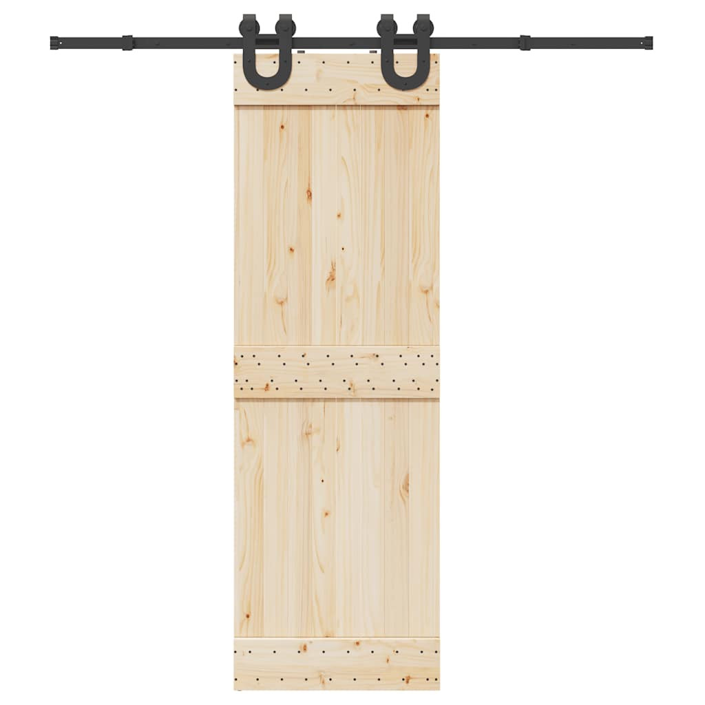 vidaXL Schiebetürbeschlag-Set 200 cm Stahl Schwarz