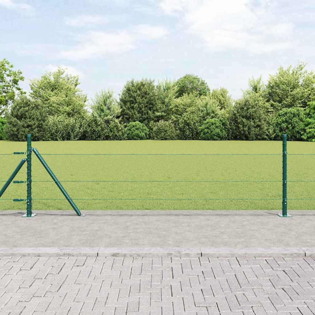 vidaXL Sechseckzaun mit Betonsockel 100 x 0,5 m Grün Netz