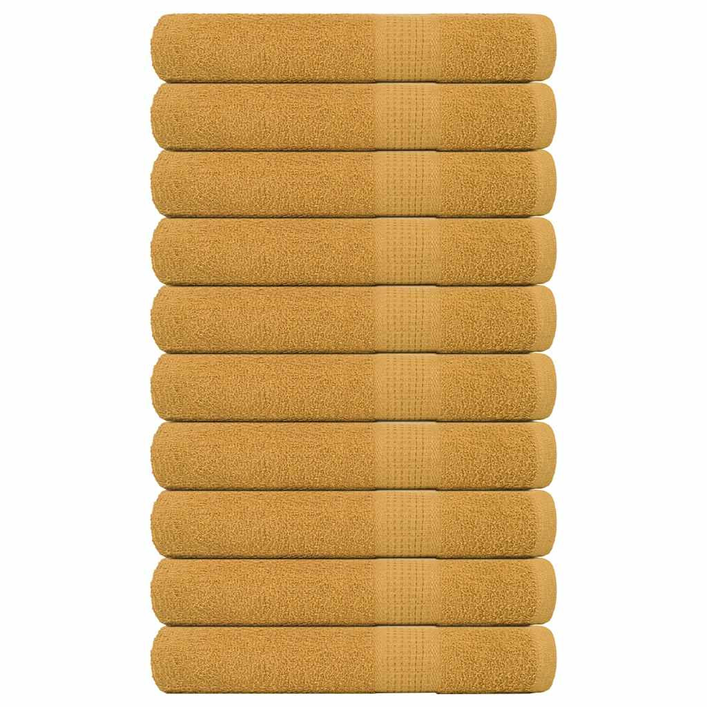 vidaXL Handtücher FROGN 10 Stk. Gold 100x200 cm 360 g/m²