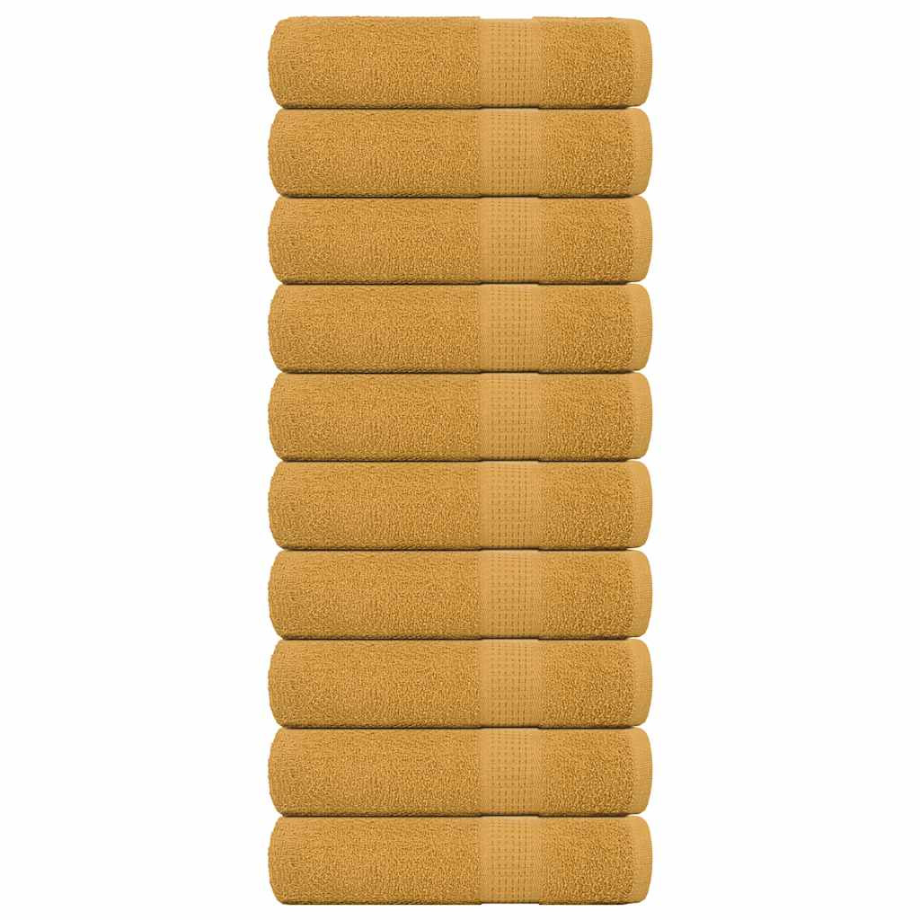 vidaXL Handtücher FROGN 10 Stk. Gold 50x100 cm 360 g/m²