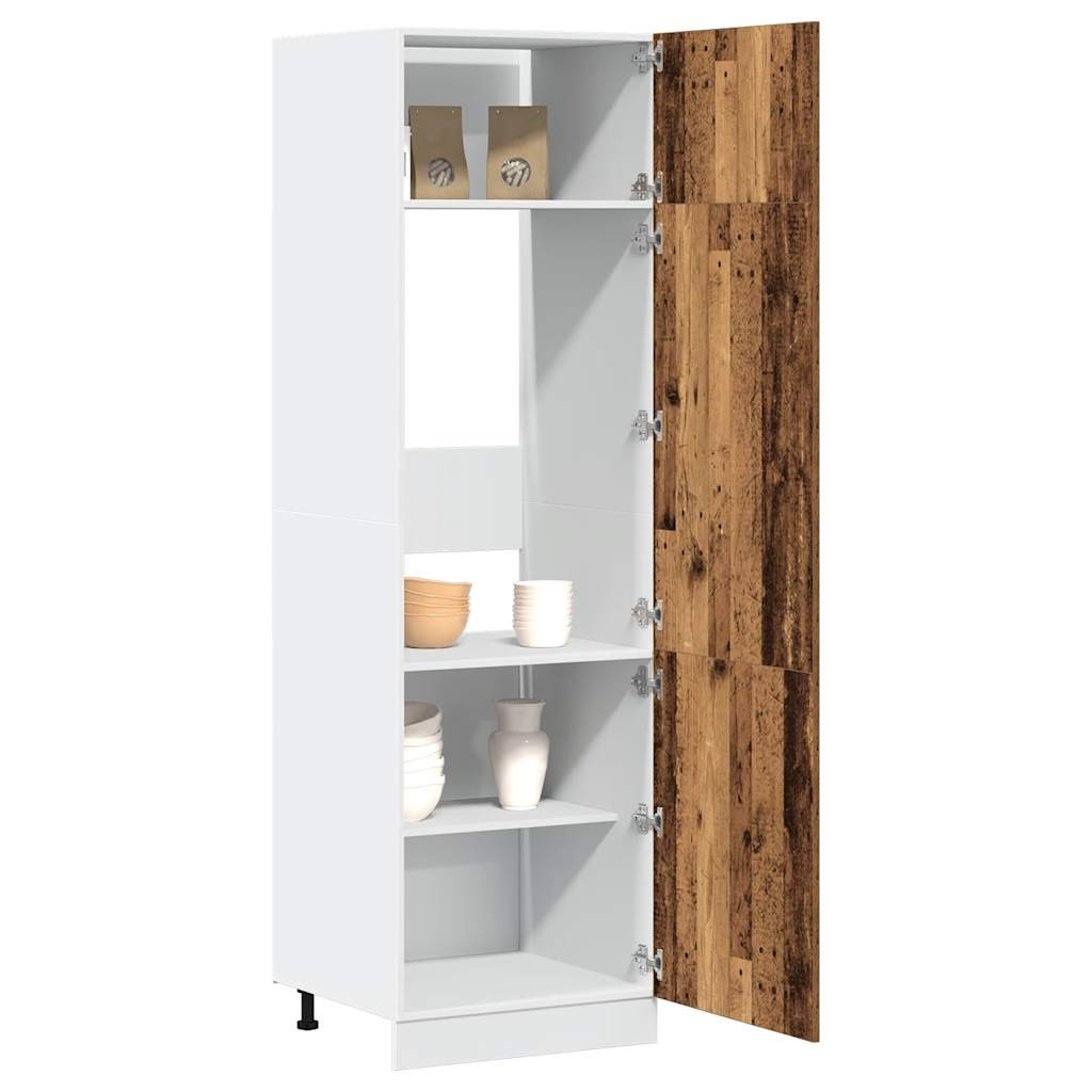 vidaXL Kühlumbauschrank Lyon Altholz-Optik 60x57x207 cm Holzwerkstoff