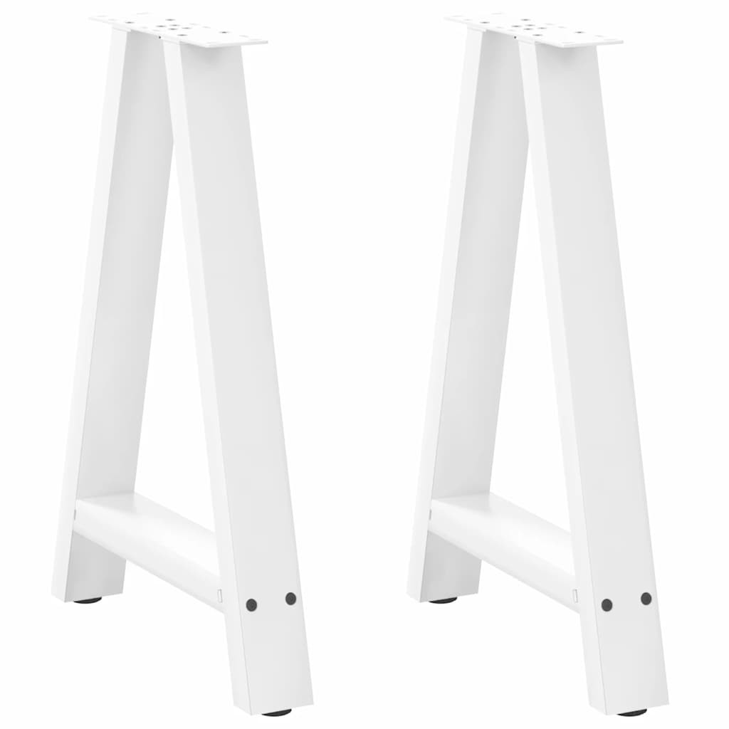 vidaXL Esstischbeine A-Form 2 Stk. Weiß 60x(72-73) cm Stahl
