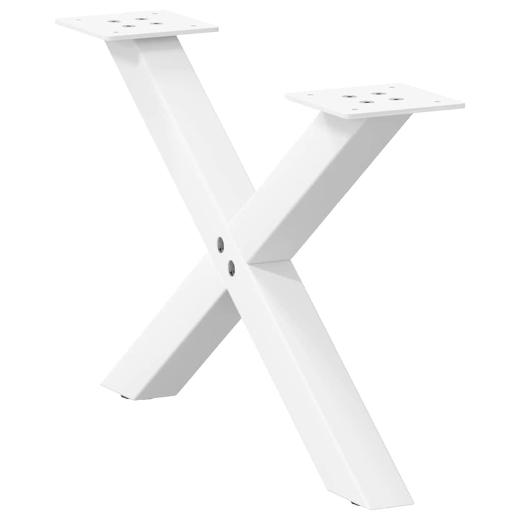 vidaXL Couchtischbeine X-Form 2 Stk. Weiß 50x(30-31) cm Stahl